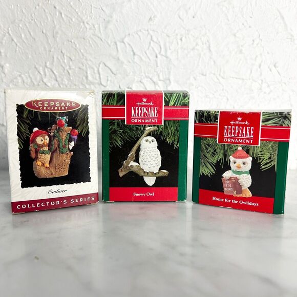 Hallmark Keepsake Ornaments 1990s Christmas Owliver-Snowy Owl-Home for Owlidays - Picture 2 of 6
